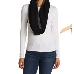 NWT Free Press Knit Infinity Scarf black and grey colorblock